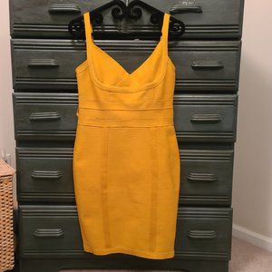 NWT, BOOHOO BOUTIQUE BANDAGE TIE DETAIL MINI DRESS -  Mustard size 10 -  NBW